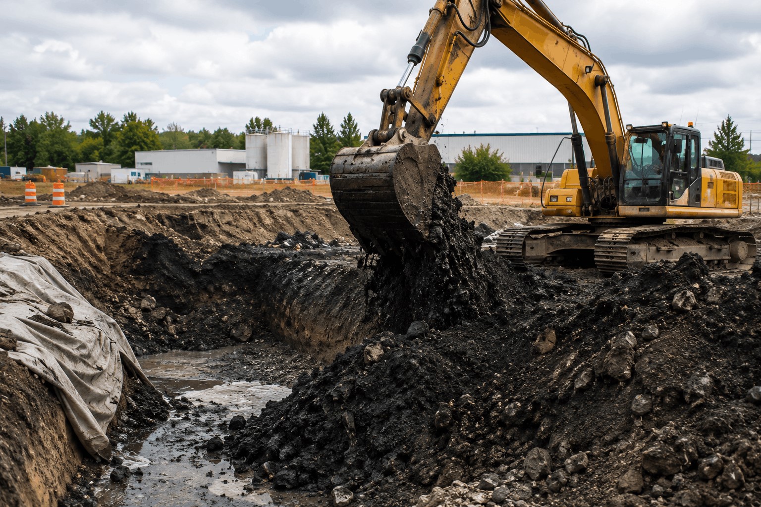Travaux de décontamination de sols contaminés Phase 3